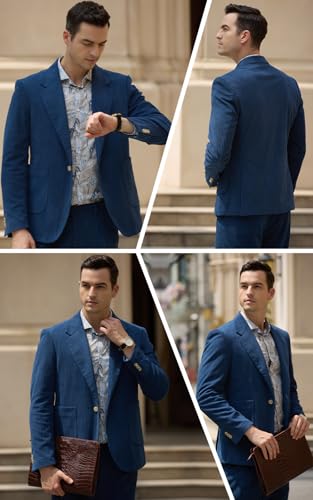 Men's 2 Piece Suits Classic Corduroy 1 Button Dress Suits Tuxedo Jacket Blazer Set for Wedding Business Prom3