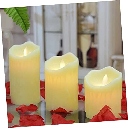 Velas LED con efecto llama titilante juego de 3 lámparas a pilas 7