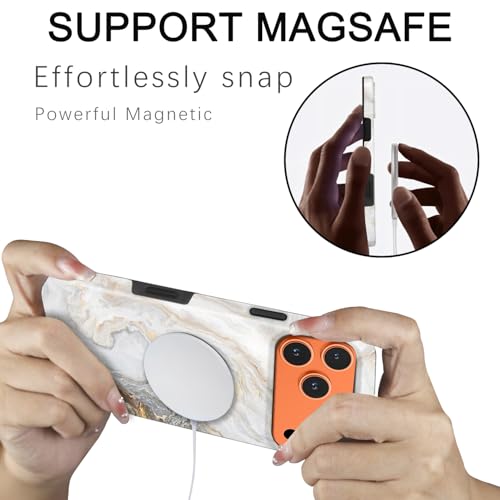 Coque iPhone 17 Pro hybride uCOLOR marbre blanc compatible MagSafe