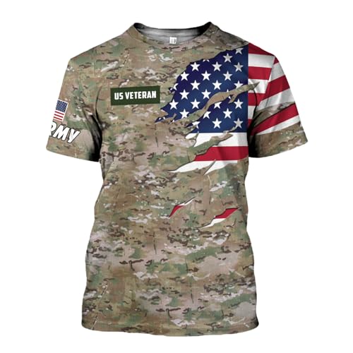 Veteran Army T-Shirt US Military Pride American Flag Vintage Jersey, Army Shirts for Men Memorial Day Idea3