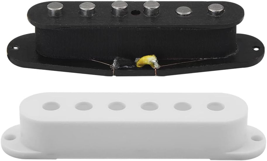 FLEOR Single Coil Pickup Alnico 5 ST Pickups Bridge Guitar Pickups Staggered for ST SQ Electric Guitar White - Image 4