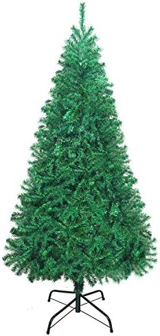 UHINOOS Hinged Artificial Christmas Tree,Unlit Xmas Decoration Tree with Foldable Solid Metal Stand-Green (7.5FT)