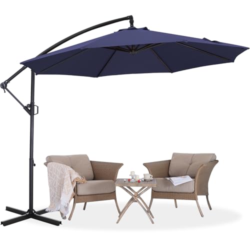 ABCCANOPY 10FT Cantilever Outdoor Patio Umbrella, Tibetan Blue by ABCCANOPY - Used condition - US$86.36