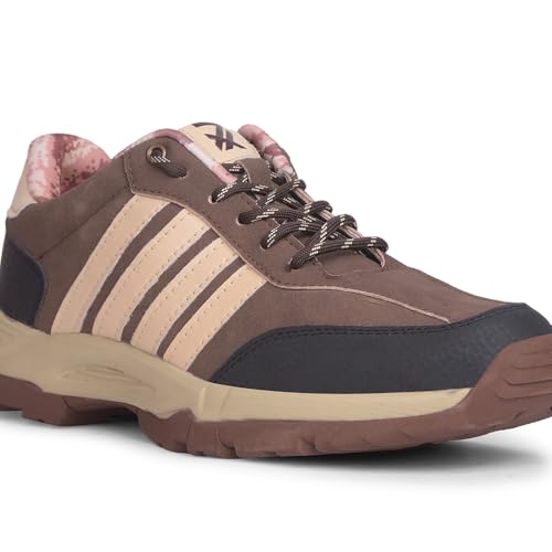 Image of Liberty Leap7x COLUMBIA6E Men Sports Trekking Shoes - Brown & Olive Green | Comfortable and Durable Lace-Up Closure - Suitable for Lacing Running, Gym, Jogging and Outdoor Shoes for Man