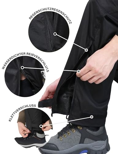 Coutyuyi Waterproof Trousers Mens Overtrousers Lightweight, Breathable Windproof,Waterproof Work Trousers Outdoor rain Pants - Image 6