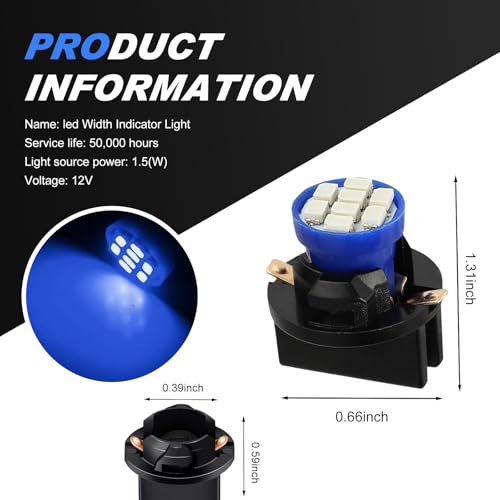10 LED T10 para tablero Azul, 8-SMD, alta luminosidad miniatura 2