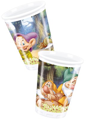 10 bicchieri di plastica 7 sette nani per feste monouso