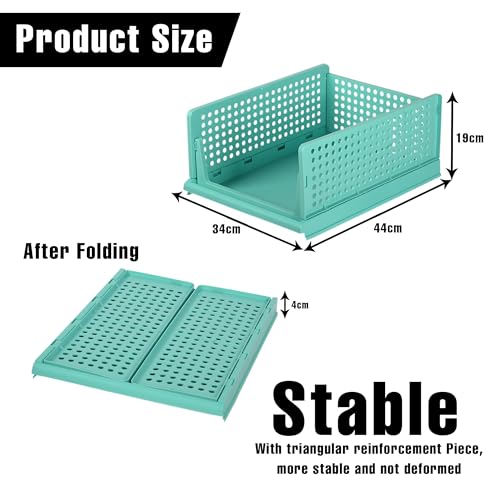 Image of Heart Home Pack of 6 Storage Organizer | Foldable Shirt Stacker Box for Almirah | Wardrobe Organizer | Cloth Organizer | Closet Storage Basket | Large | Light Pink & Pista Green