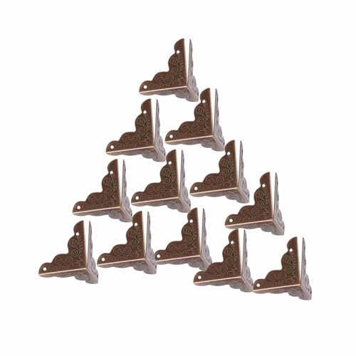 Image of Zerodis 12pcs Vintage Metal Three Sides Corner Decorative Protectors Iron Cover Guard with Screws for Jewelry Gift Box Picture Frame(Bronze)