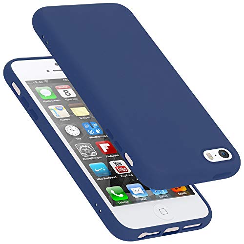 Cadorabo Custodia per Apple iPhone 5 in LIQUID BLU - Morbida Cover Protettiva Sottile di Silicone TPU con Bordo Protezione - Ultra Slim Case Antiurto Gel Back Bumper Guscio