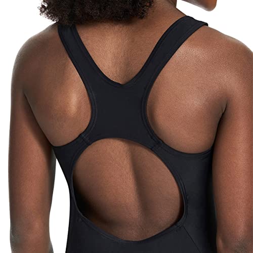 PUMA Girls Sizes 7-16 Solid Logo Racerback One Piece Swim Bathing Suit (X-Large) Black4