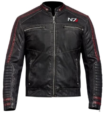 Men’s Iconic Retro Cosplay Solider Street Fighter Gaming Biker Cafe Racer Leather Jacket