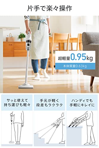 『新設計 & 超軽量』 掃除機 コードレス 軽量 スティッククリーナー 4種類吸引 ノズル 強力吸引 高性能モーター USB充電式 LEDライト付 2WAY仕様 電気掃除機 軽く使えます 隙間掃除も 延長パイプ 高性能HEPAフィルター 多重濾過 操作簡単 多機能ミニ掃除機 床/ソファー/家具など掃除に対応 掃除に大活躍 [4]