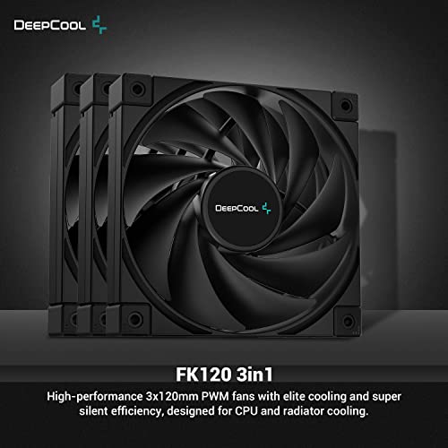 Image of Deepcool FK120 (3 in 1) 120mm 4-pin PWM Case Fan (Black)- R-FK120-BKNPF3-G-1