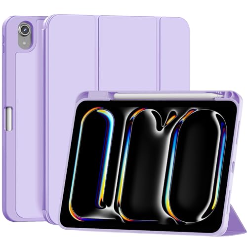 SidunRilax Case for iPad (A16) 11th Generation 11 inch 2025/ iPad 10th Generation 10.9 inch 2022 Smart Folio with Pencil Holder Soft TPU Back Auto Wake/Sleep Support Touch ID- Light Purple