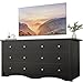 YESHOMY Black Dresser for Bedroom,6 Drawer Dressers, Storage Chest of Drawers for Hallway,Living Room, Entryway