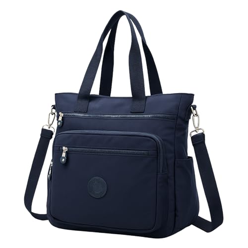 Bolsa Feminina Grande Sacola de Ombro Tote Faculdade Trabalho Resistente (Azul marinho)