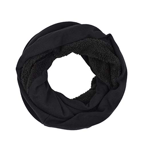 Winter Soft Faux Fur Plain Solid Color Double Layer Infinity Loop Circle Scarf