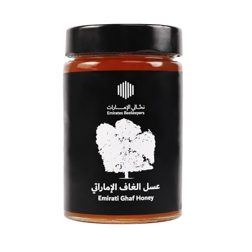 EMIRATES BEEKEEPERS| Emirati Ghaf Honey |500 mg|Dark yellow to Yellow/Red| natural honey|Ghaf Flowers Aroma with fragrant after taste|Sugar free|Cold Extract| UAE local product|Certified