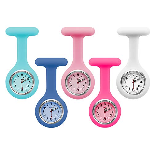 5 Stück Schwesternuhren Krankenschwesteruhr Silikonband mit Clip