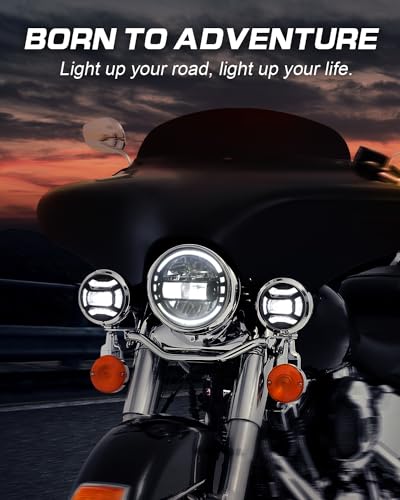 Image of LX-LIGHT DOT Black 60W 4.5 Inch LED Passing Light with DRL LED Fog Lamps for Motorcycles Auxiliary Light Bulb Motorcycle Projector Driving Lamp