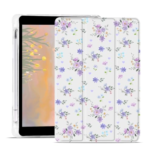 Coque iPad Air 13 fleurs violettes pour travailler et créer partout avec élégance