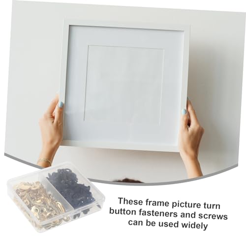 Image of 120pcs Turn Buttons with Screws for Picture Frame Hardware Fasteners for Hanging Photos and Art Easy Installation and Removal