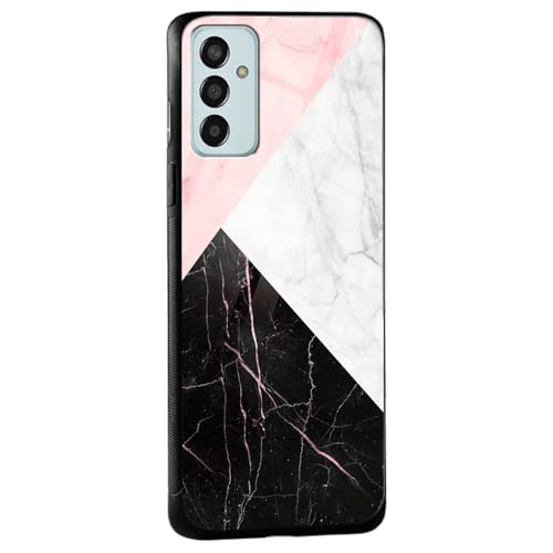 Image of COLORflow Back Cover Compatible with Samsung Galaxy F13 / M13 4G | Beautiful Marble Black White Pink | Shockproof TPU Bumper Cover with Camera Protection Back Cover