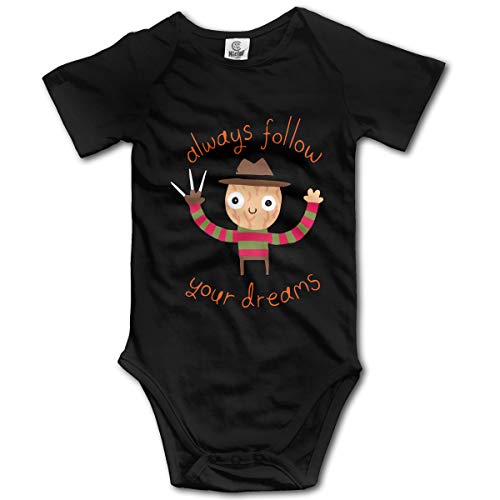 Image of Infant Baby Always Follow Your Dreams Cute Funny Bodysuit Black