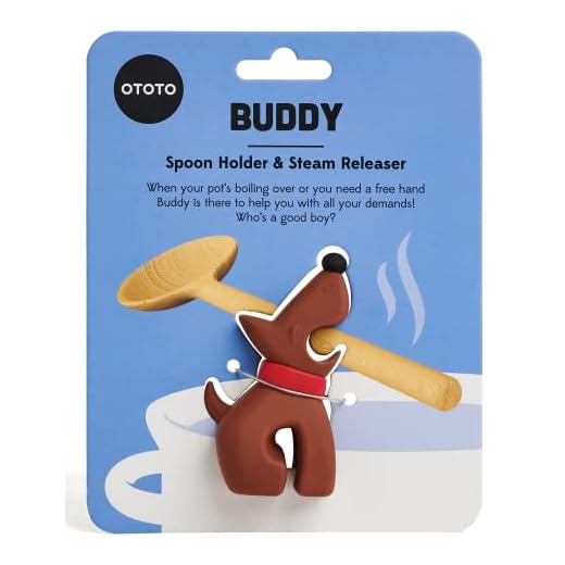 OTOTO Buddy Dog Kitchen Spoon Holder- Cooking Spoon Rest for Kitchen Counter- Spatula, Ladle Holder, Kitchen Utensil Holder- Heat Resistant Dishwasher-Safe Utensil Rest BPA-Free Spoon Holder