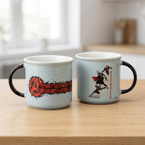 Image of Clay Craft - Official Compatible with Marvel Captain America Printed Mug | Premium Ceramic Coffee /Milk Mug, 400 ml | Superhero Gift for Kids & Adults | Microwave & Dishwasher Safe