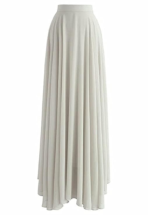 Women’s High Waist Full Length Flared Maxi Skirt | 40 Inch Long Flowing Skirt for Party, Casual-picture-14