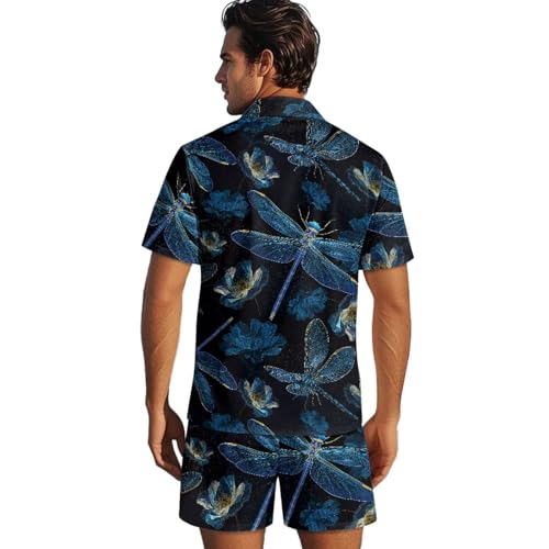 Novelty Animals Mens Pajamas Set Short Sleeve Summer Loungewear Soft Lightweight 2 Piece Pj Shorts Set2