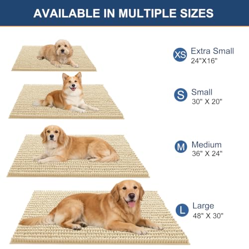 Image of OLANLY Dog Door Mat for Muddy Paws 30x20, Ultra-Absorbent Chenille Mud Mat