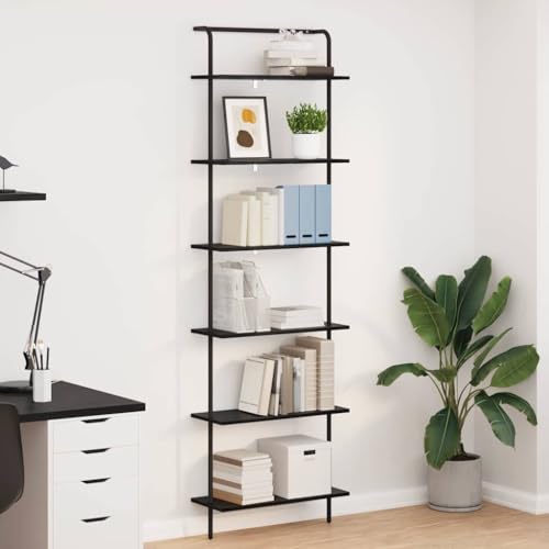 Rangement stylé étagère chêne noir pour optimiser les petits espaces du salon - 3
