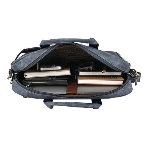 Image of FONSIE Laptop Bag 18 Inch Supports 15.6 laptop, expandable compartment with sling strap, For Men and Women Office Messenger Bag, Notebook, Tab, Macbook Handbag Slim Design PU Leather for gift.