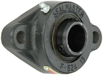 Sealmaster SFT-16 Standard Duty Flange Cartridge Unit, 2 Bolt, Regreasable, Felt Seals, Setscrew Locking Collar, Cast Iron Housing, 1