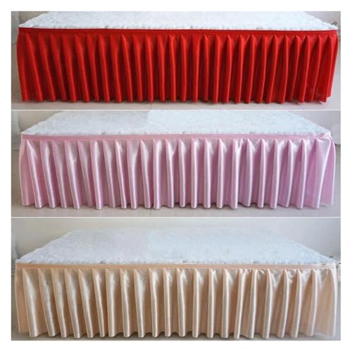 Jupe de table mariage soie glacée dorée pour nappe et couverture - 3