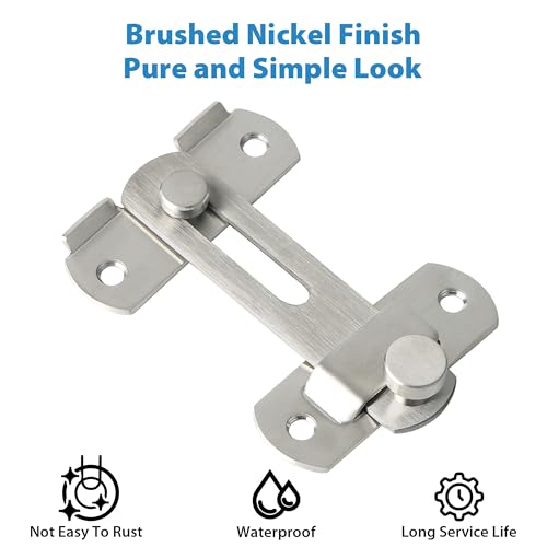 Image of Alise 4 inch Brushed Nickel SUS304 Stainless Steel Gate Latches for Barn Door