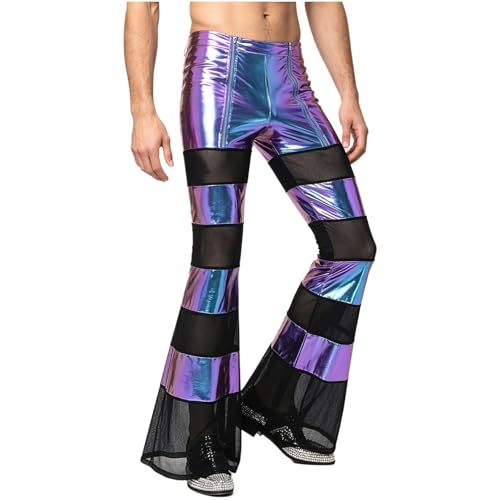 Leggings skinny homme similicuir de qualité supérieure style rétro flare