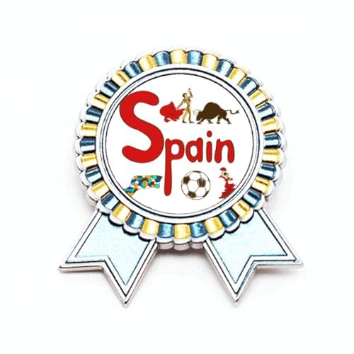 Broche symbole national de l'Espagne en métal travaillé style médaille