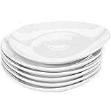 Yarlung 6 Pack 11 Inch Porcelain Dinner Plates, Oval White Salad Plate Kitchen Dinnerware Serving Dishes Set for Home, Restaurant, Party Use, Microwave and Dishwasher Safe