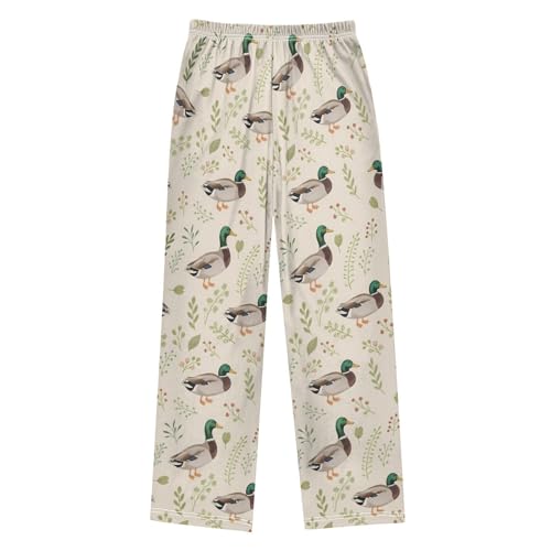 ALAZA Mallard Leaf Duck Blossom Pajama Lounge Pants Long Sleep Pajama Bottoms with Pockets2