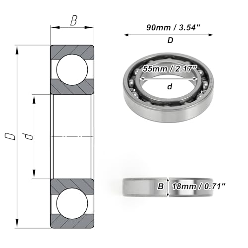 Rodamientos de bolas 6011 P6 X AUTOHAUX con lubricación inicial para reducir la fricción 4