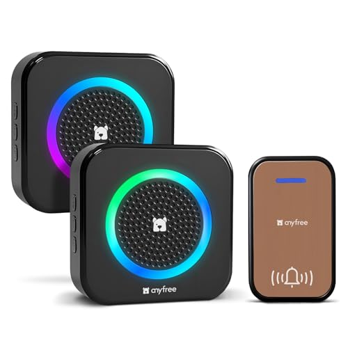 Wireless Doorbell, Waterproof Door Bell with 600ft Range, 63 Adjustable Chimes, 5 Volume Level Modes from Infant Sleep t - Detailed View