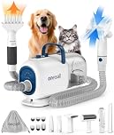 oneisall Dog Grooming Vacuum Blow Dryer and Clippers Kit, Dog Hair Dryer Fast Drying,8 Pet Vacuum for Shedding, Drying, Trimming Thick Short Long Hair -7 Levels of Blow Temperature