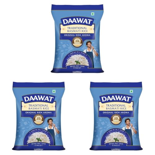 Image of Daawat Traditional Basmati Rice 5Kg| Premuim Aromatic Rice| Aged upto 2 Years (Pack of 3)