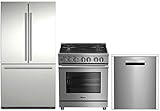 Blomberg 3-Piece Kitchen Appliances Package with BRFD2230SS 36 French Door Refrigerator BDFP34550SS...