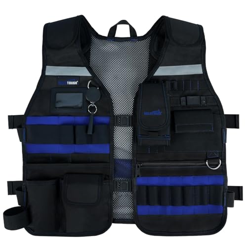 MELOTOUGH Tool Vest for Men Reflective Safety Tool Vest with