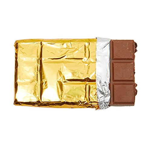 Juvale 100 Pieces Candy Bar Wrappers, Gold Aluminum Foil Wrapping Paper for Chocolate, Caramel